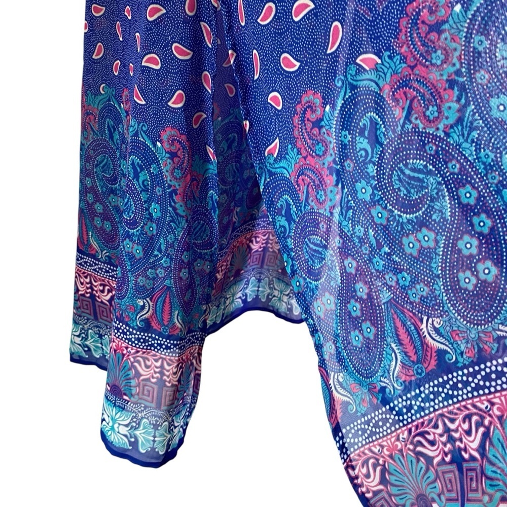 Truth Women's size M Blue Pink Paisley Floral pattern Maxi Skirt lightweight - Picture 5 of 8